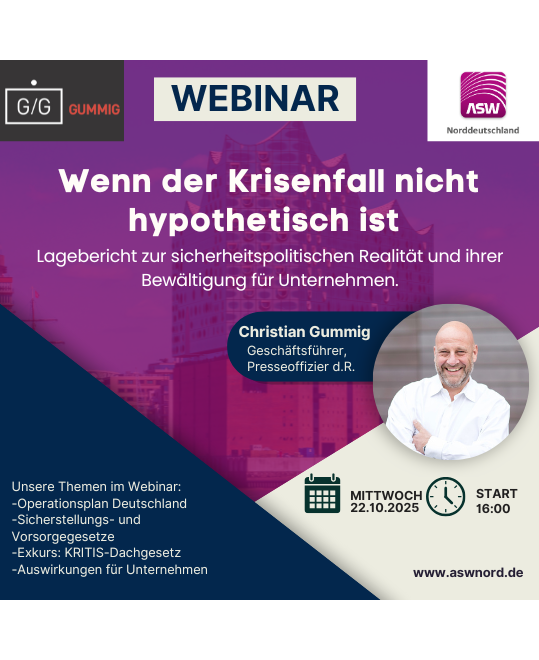 Webinar: Wenn der Krisenfall nicht mehr Hypothetisch ist – 22.10.25 16:00